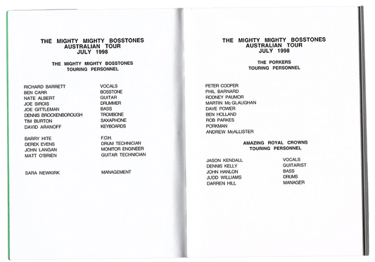 Australian Tour Book - 1998