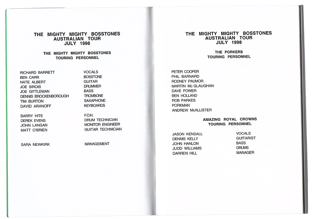 Australian Tour Book - 1998