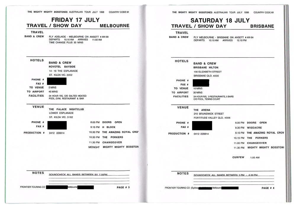 Australian Tour Book - 1998