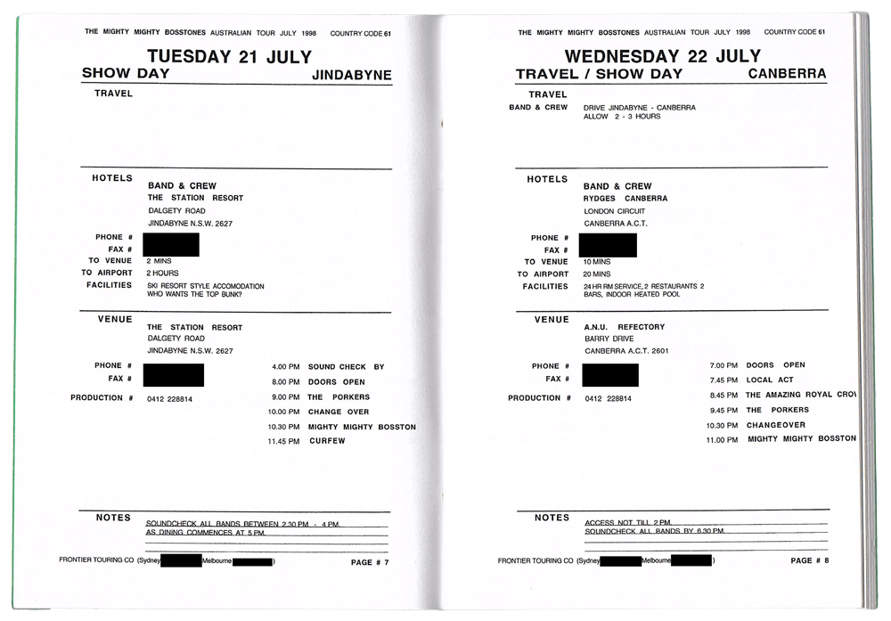 Australian Tour Book - 1998