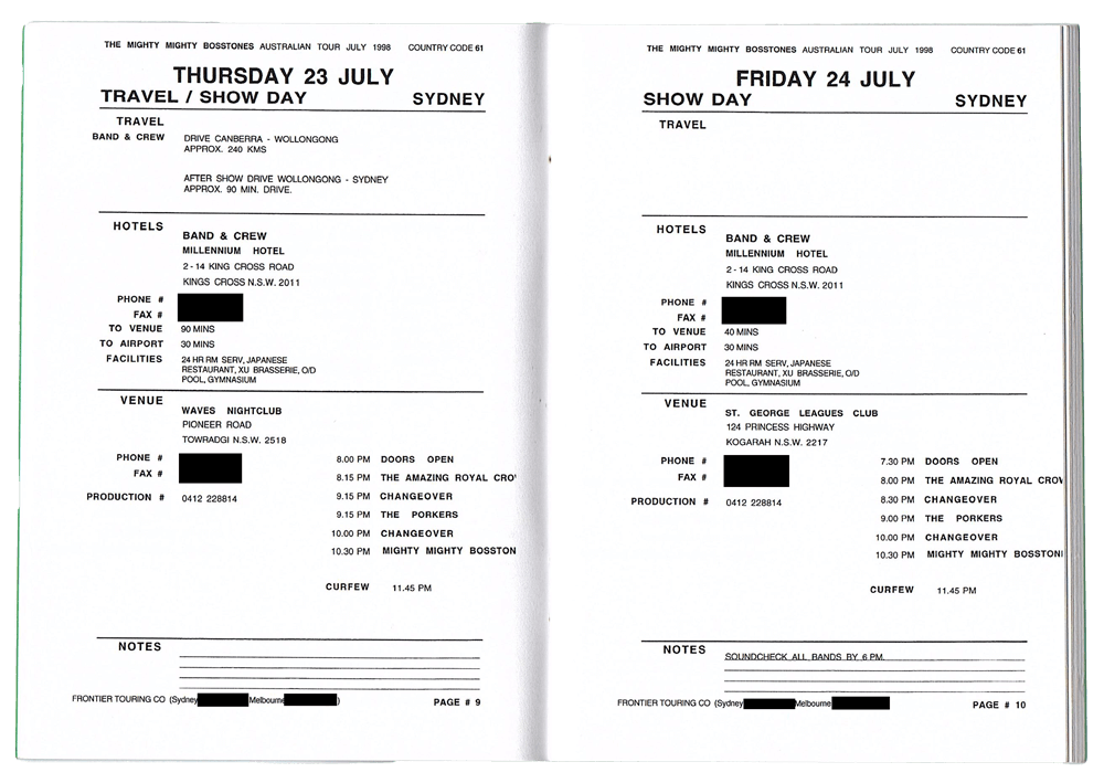 Australian Tour Book - 1998