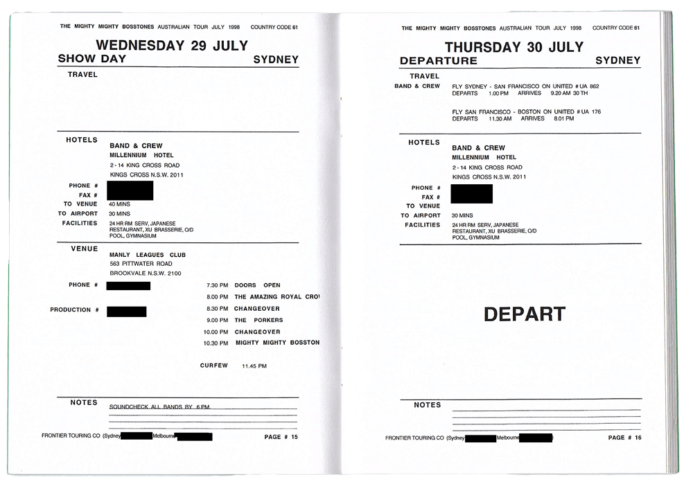 Australian Tour Book - 1998