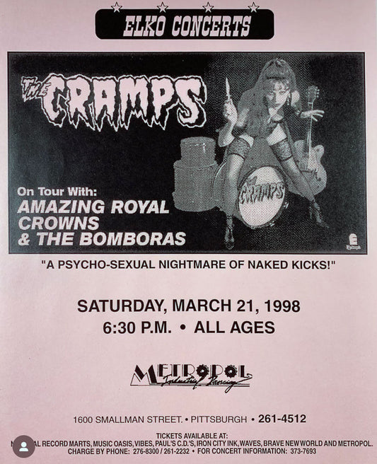 Cramps Tour Flyers & Posters - 1998
