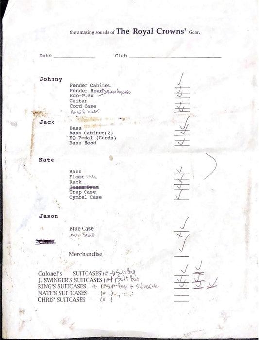 Touring Checklist - 1997